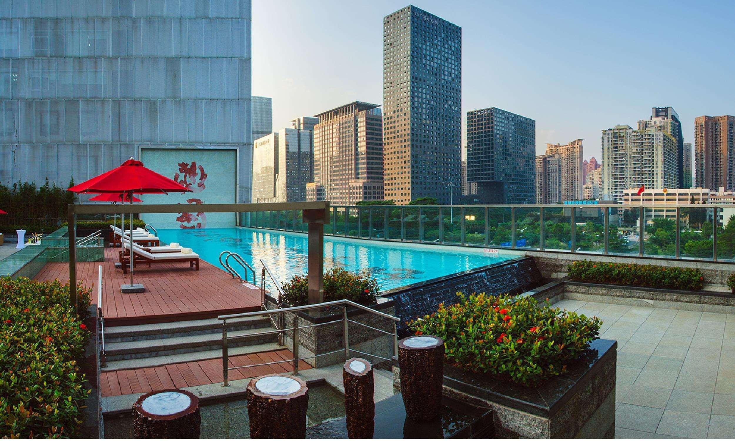 Hilton Shenzhen Futian, Metro Station At Hotel Front Door, Close To Futian Convention & Exhibition Center Dış mekan fotoğraf